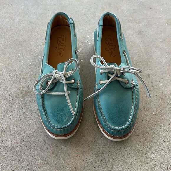 Sperry Gold Cup Loafer Boat Shoe Turquoise Women’s Size 5.5 SOLD - Picture 2 of 10
